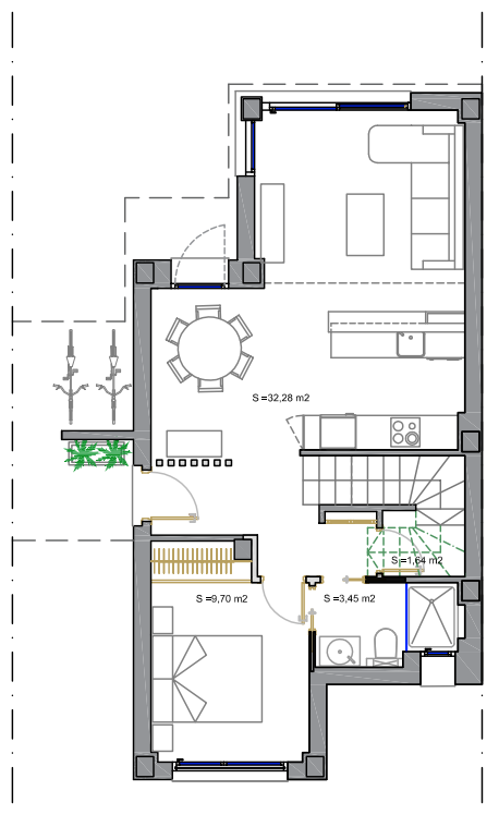 Plan piętra dla Villa ref 4167 dla sale w SANTIAGO DE LA RIBERA Hiszpania - Murcia Dreams