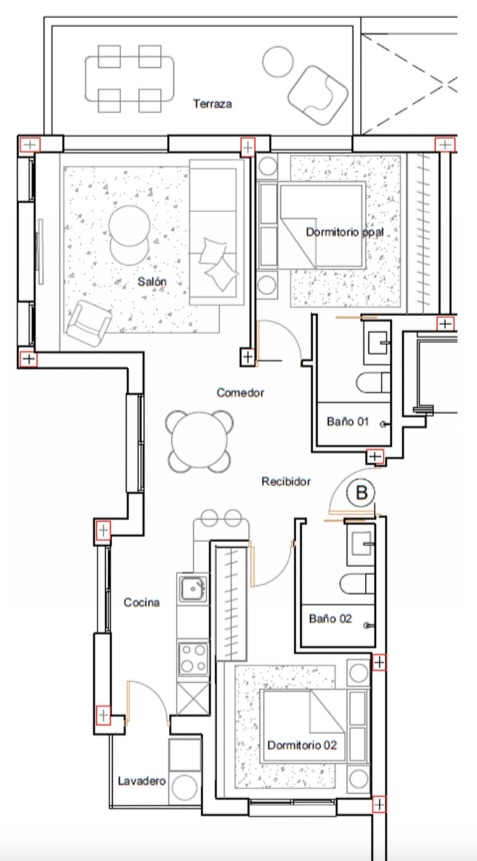 Plan piętra dla Apartment ref 4168 dla sale w LOS ALCAZARES Hiszpania - Murcia Dreams