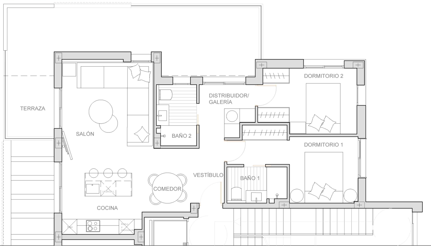 Floor plan for Apartamento ref 4374 for sale in SANTA ROSALIA LAKE AND LIFE RESORT Spain - Murcia Dreams