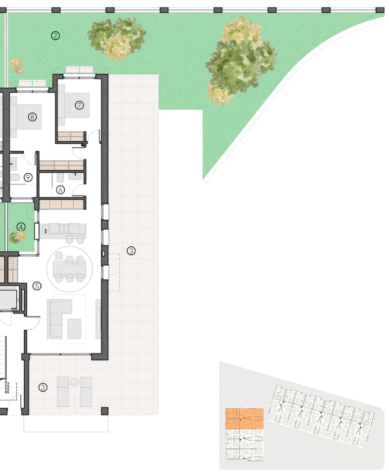 Plan piętra dla Apartment ref 4381 dla sale w LOS ALCAZARES Hiszpania - Murcia Dreams