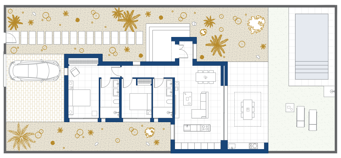 Floor plan for Villa ref 3885 for sale in ALTAONA GOLF AND COUNTRY VILLAGE Spain - Murcia Dreams