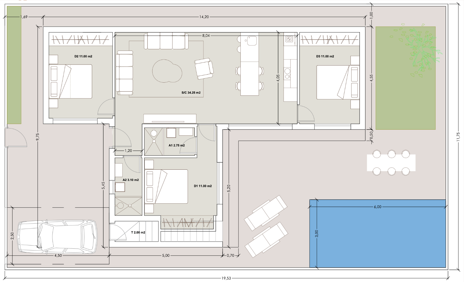 Floor plan for Villa ref 4397 for sale in ROLDAN Spain - Murcia Dreams