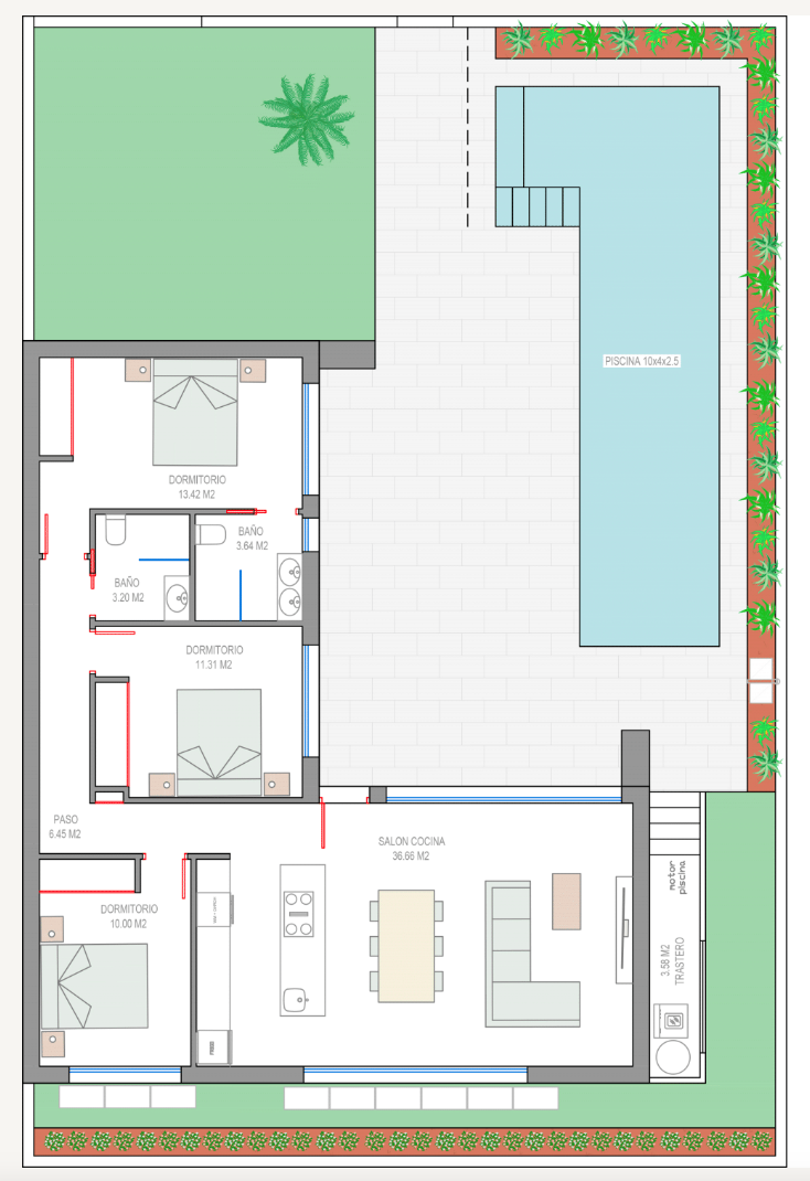 Grundriss für Villa ref 4187 für sale in SAN JAVIER Spanien - Murcia Dreams