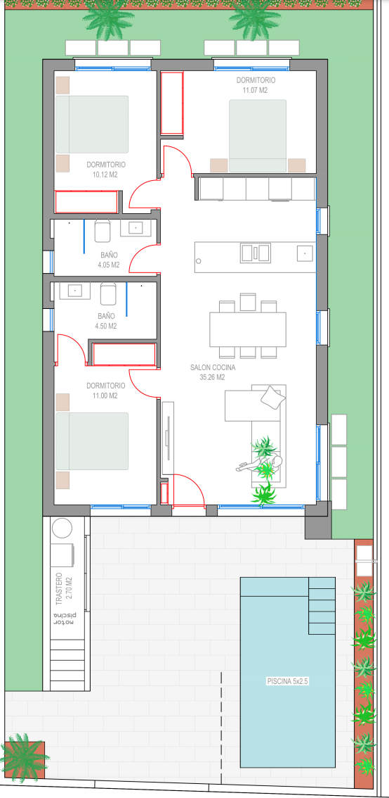 Grundriss für Villa ref 4188 für sale in SAN JAVIER Spanien - Murcia Dreams