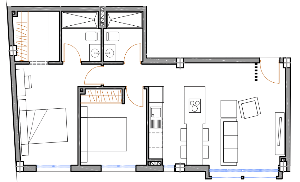 Grundriss für Wohnung ref 4402 für sale in LO PAGAN Spanien - Murcia Dreams