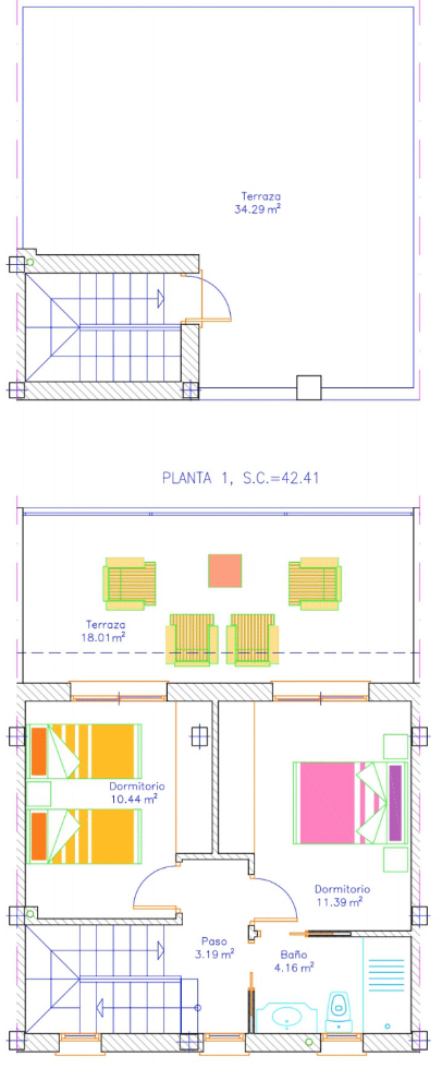 Grundriss für Villa ref 4406 für sale in AVILESES Spanien - Murcia Dreams