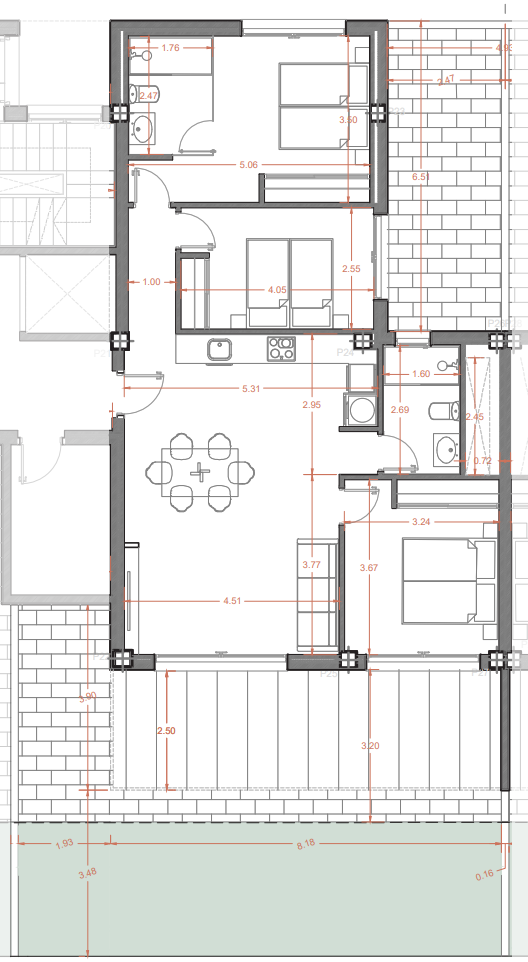 Floor plan for Apartamento ref 4411 for sale in LOS ALCAZARES Spain - Murcia Dreams