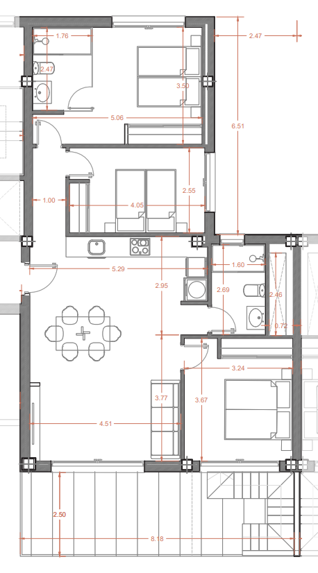 Floor plan for Apartamento ref 4410 for sale in LOS ALCAZARES Spain - Murcia Dreams