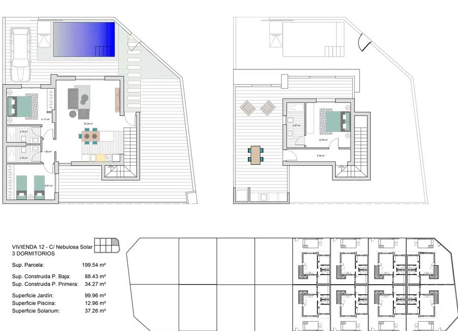 Plattegrond voor Villa ref 4213 voor sale in ROLDAN Spanje - Murcia Dreams