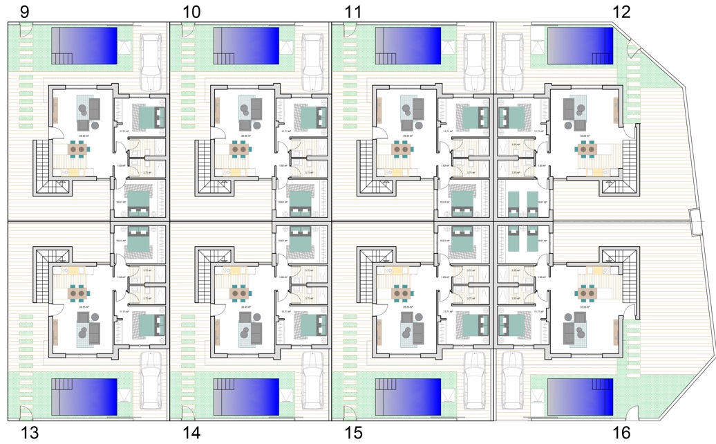 Plan piętra dla Villa ref 4213 dla sale w ROLDAN Hiszpania - Murcia Dreams