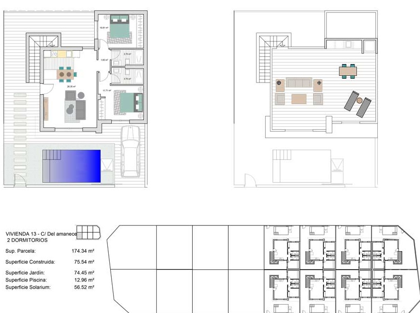 Plan piętra dla Villa ref 4219 dla sale w ROLDAN Hiszpania - Murcia Dreams