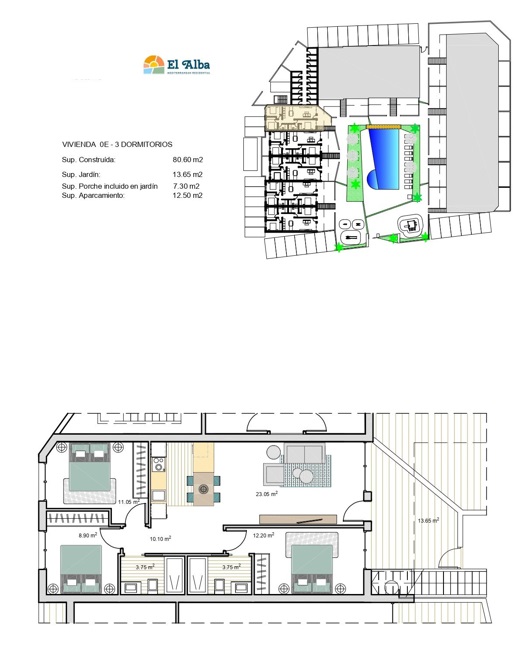 Plan piętra dla Apartment ref 4223 dla sale w ROLDAN Hiszpania - Murcia Dreams