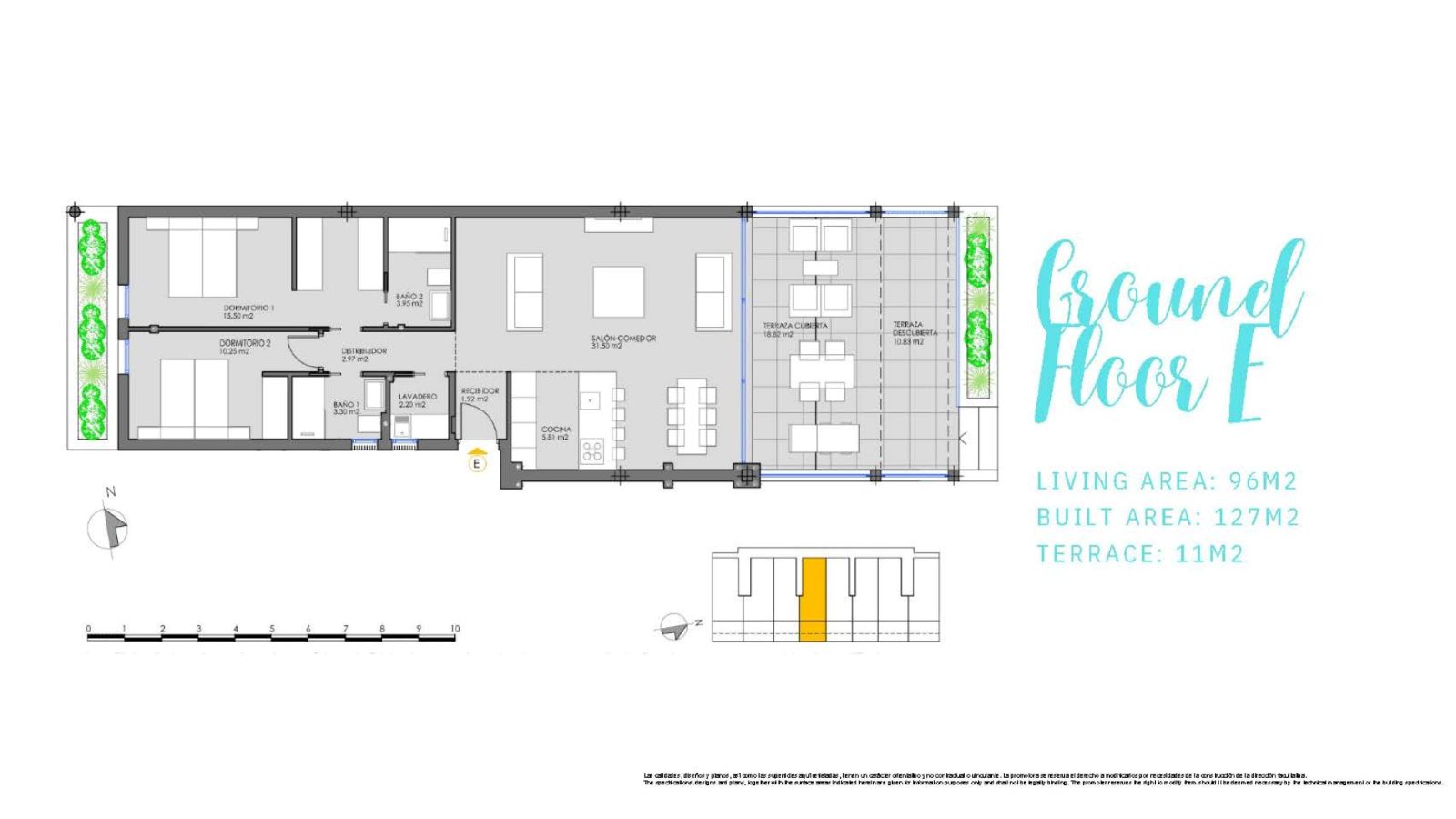 Plan piętra dla Apartment ref 4205 dla sale w MAR MENOR (SOUTH) Hiszpania - Murcia Dreams