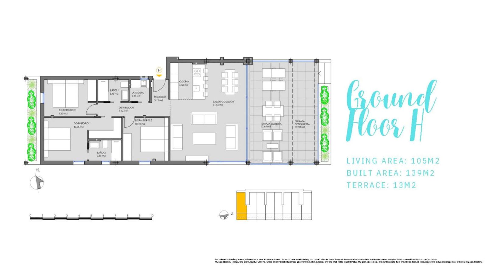 Plan piętra dla Apartment ref 4208 dla sale w MAR MENOR (SOUTH) Hiszpania - Murcia Dreams