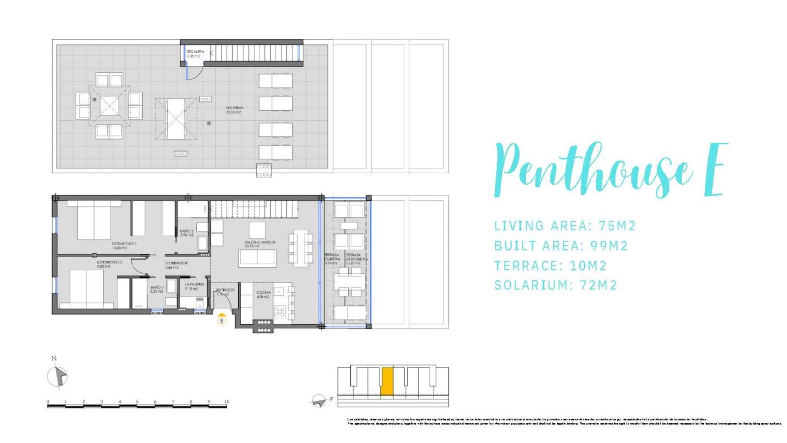 Plan piętra dla Apartment ref 4211 dla sale w MAR MENOR (SOUTH) Hiszpania - Murcia Dreams