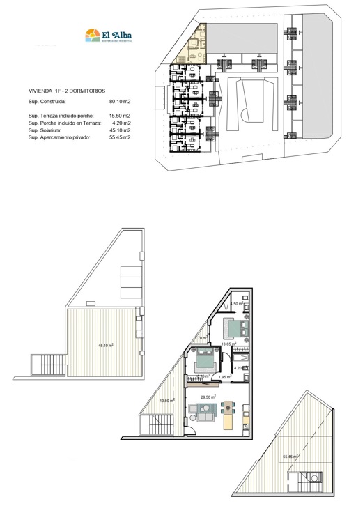 Plan piętra dla Apartment ref 4224 dla sale w ROLDAN Hiszpania - Murcia Dreams