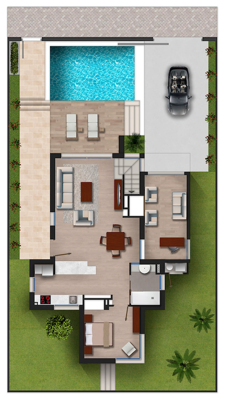 Plan piętra dla Villa ref 4230 dla sale w LOS ALCAZARES Hiszpania - Murcia Dreams