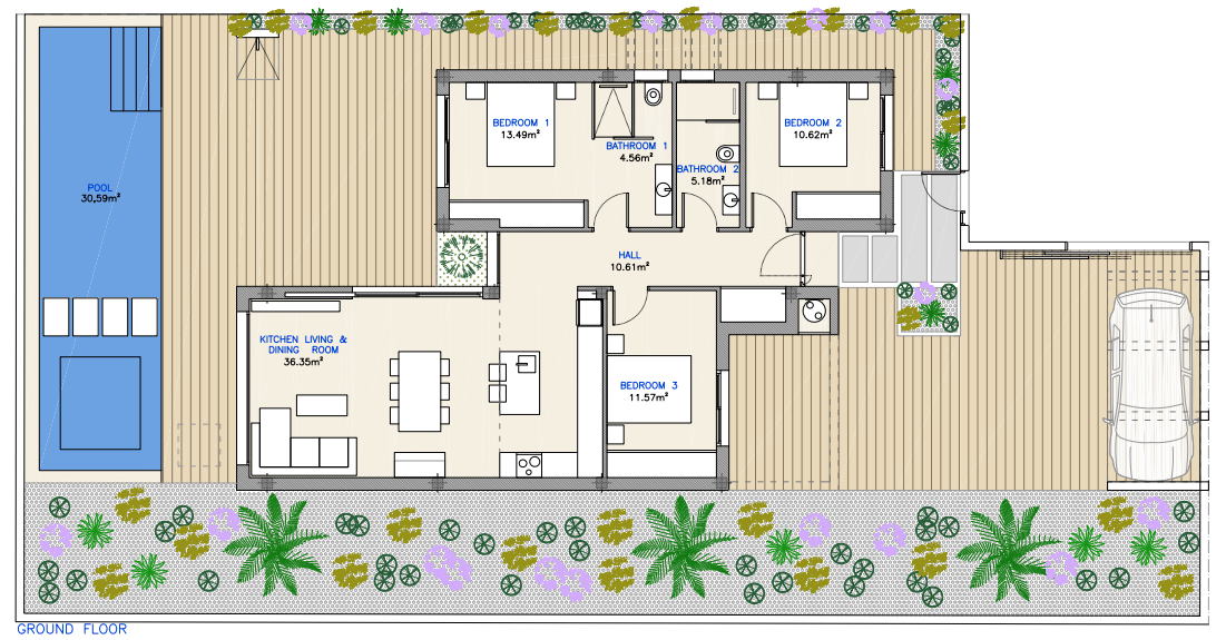 Floor plan for Villa ref 4413 for sale in LOS ALCAZARES Spain - Murcia Dreams