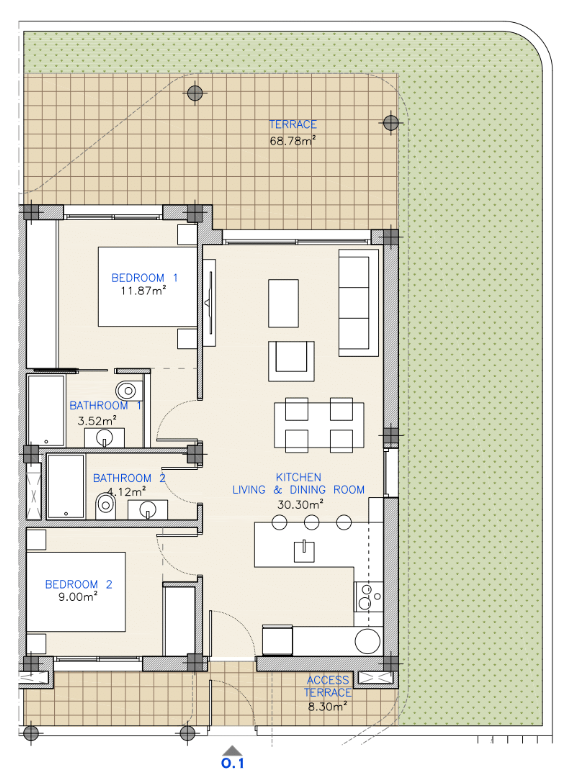 Floor plan for Apartamento ref 4343 for sale in LOS ALCAZARES Spain - Murcia Dreams