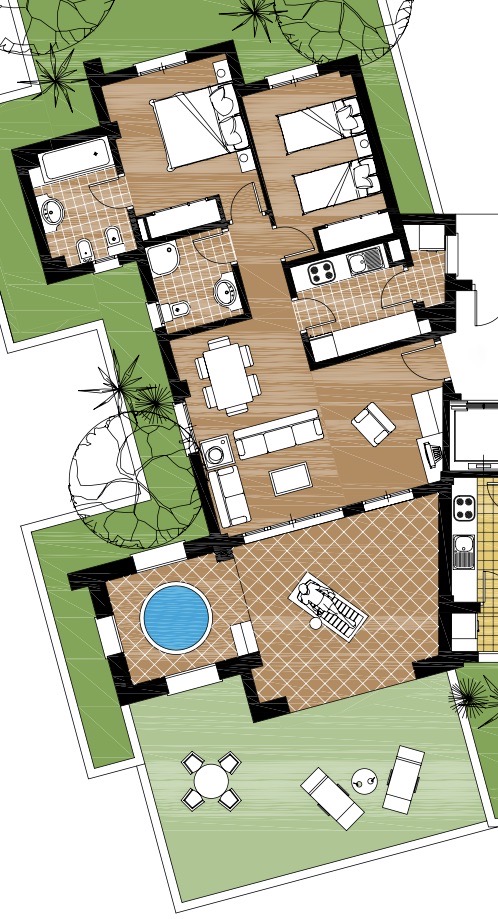 Plan piętra dla Apartment ref 3660 dla sale w El Valle Golf Resort Hiszpania - Murcia Dreams