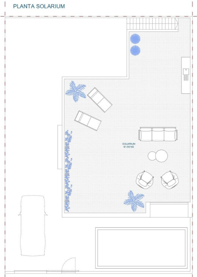 Plan piętra dla Villa ref 4238 dla sale w BALSICAS Hiszpania - Murcia Dreams