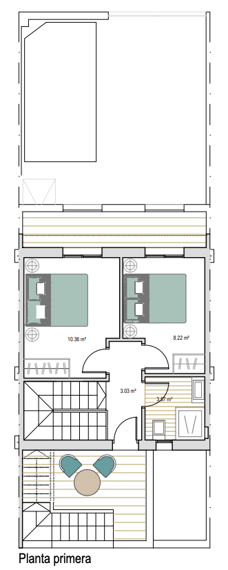 Plan piętra dla Villa ref 4239 dla sale w Dolores de Pacheco Hiszpania - Murcia Dreams