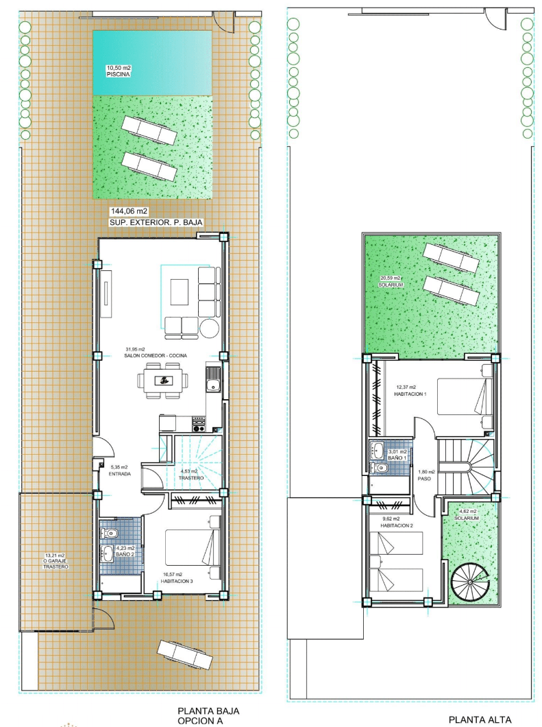 Grundriss für Luxusvilla ref 3138 für sale in Serena Golf Spanien - Murcia Dreams