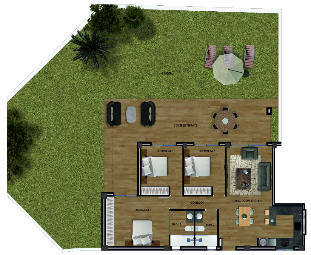 Plan piętra dla Apartment ref 4254 dla sale w LOS ALCAZARES Hiszpania - Murcia Dreams