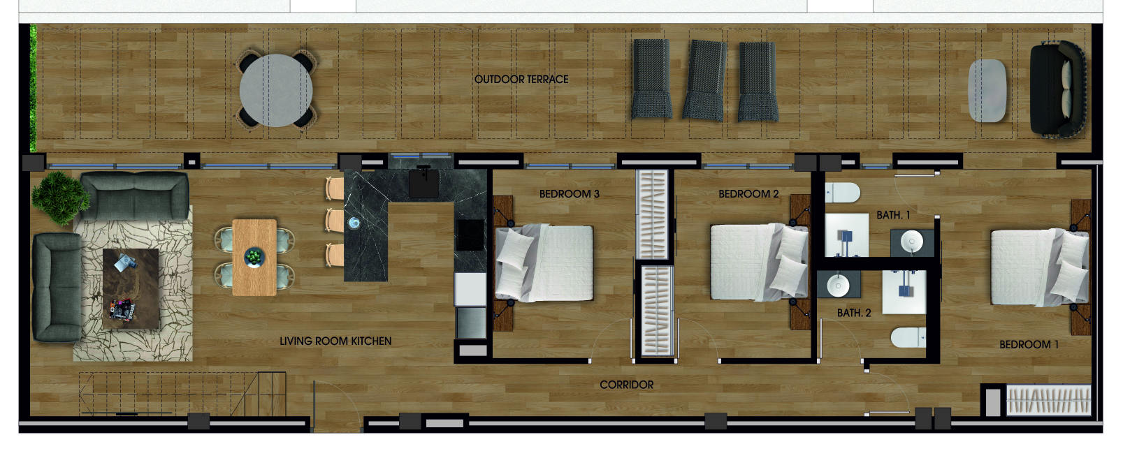Plan piętra dla Apartment ref 4252 dla sale w LOS ALCAZARES Hiszpania - Murcia Dreams