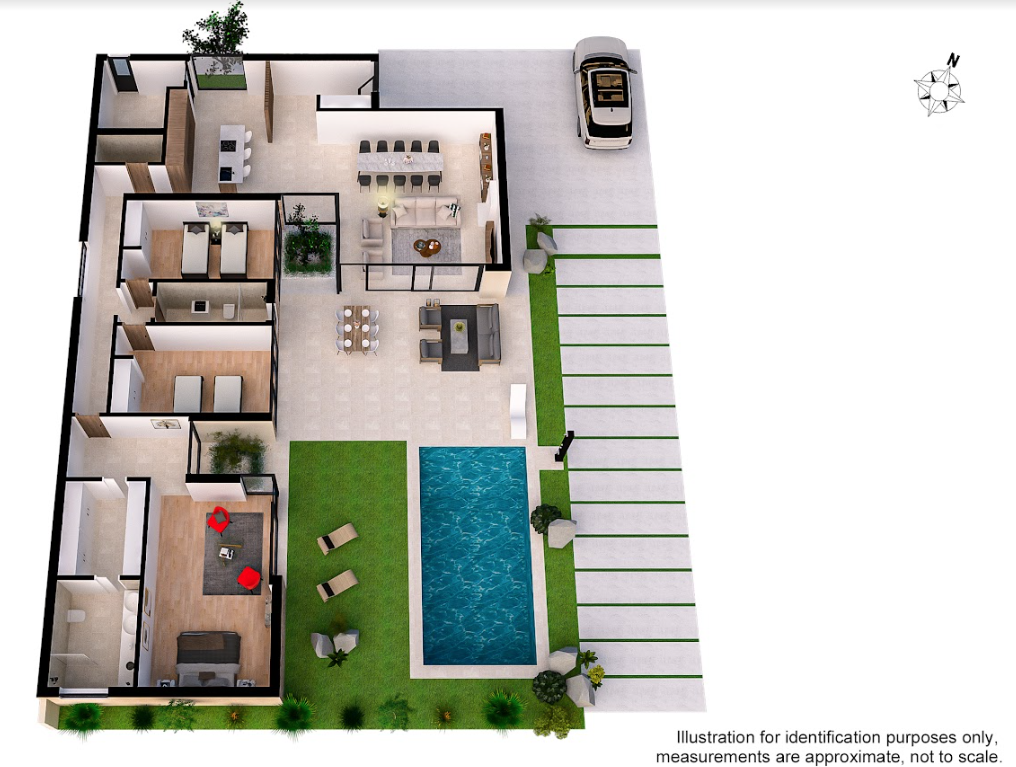 Plan piętra dla Luxury Villa ref 3673 dla sale w Altaona Golf And Country Village Hiszpania - Murcia Dreams