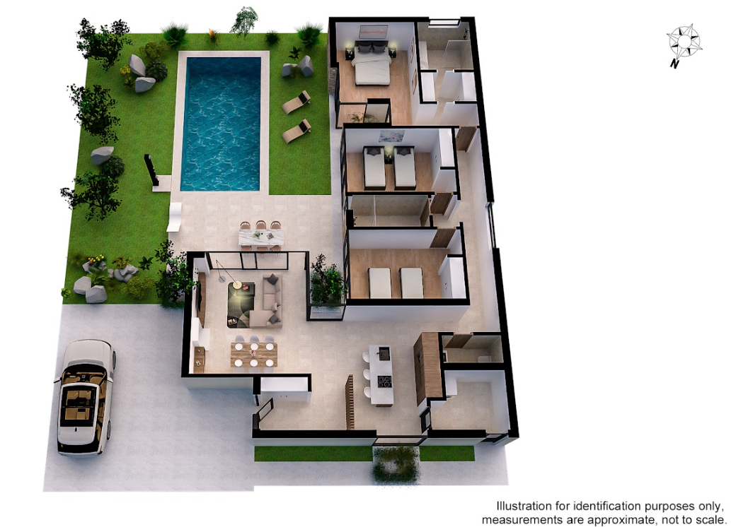 Plan piętra dla Villa ref 3635 dla sale w ALTAONA GOLF AND COUNTRY VILLAGE Hiszpania - Murcia Dreams