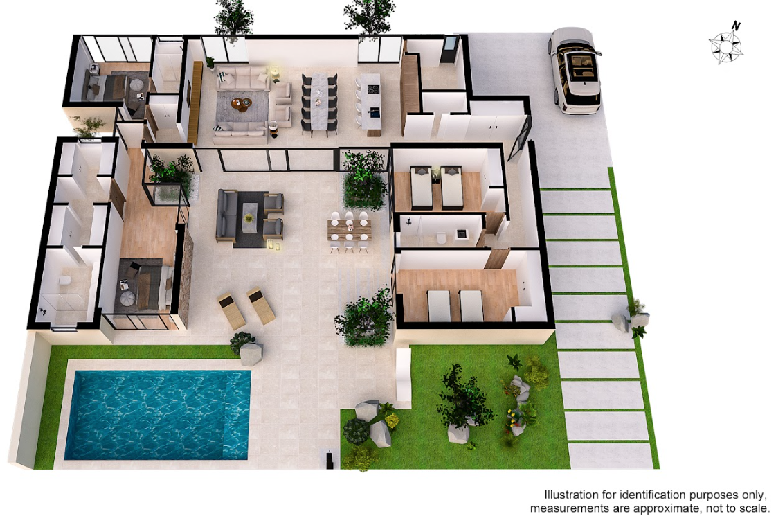 Grundriss für Villa ref 3636 für sale in ALTAONA GOLF AND COUNTRY VILLAGE Spanien - Murcia Dreams