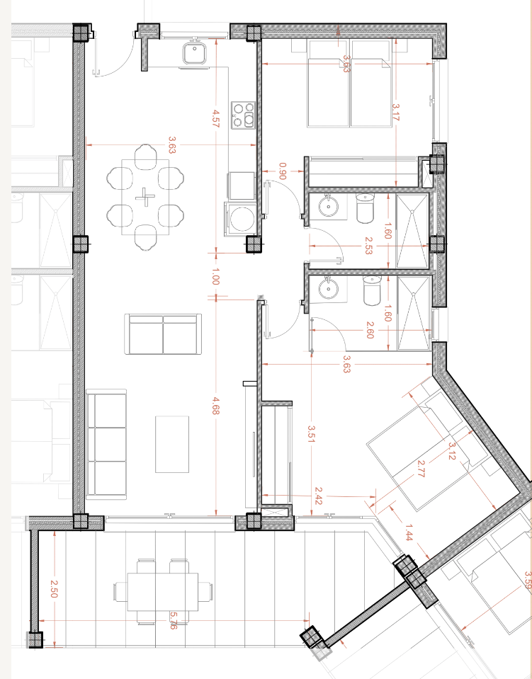 Floor plan for Apartment ref 4269 for sale in LOS ALCAZARES Spain - Murcia Dreams