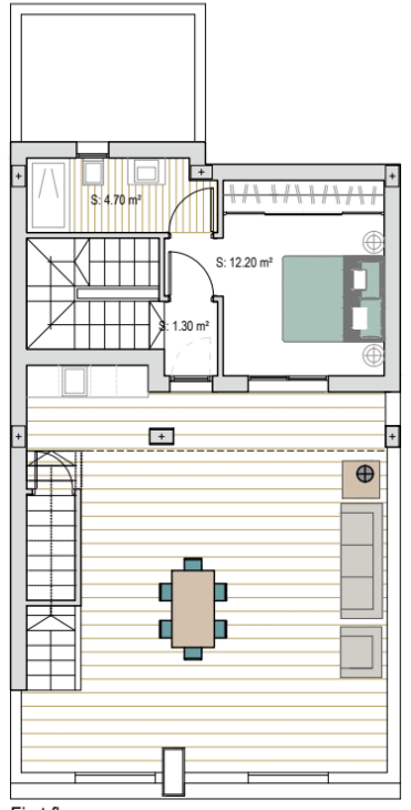 Plan piętra dla Villa ref 4274 dla sale w RODA GOLF Hiszpania - Murcia Dreams