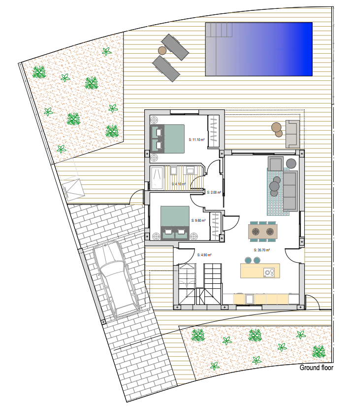 Plan piętra dla Villa ref 4275 dla sale w RODA GOLF Hiszpania - Murcia Dreams