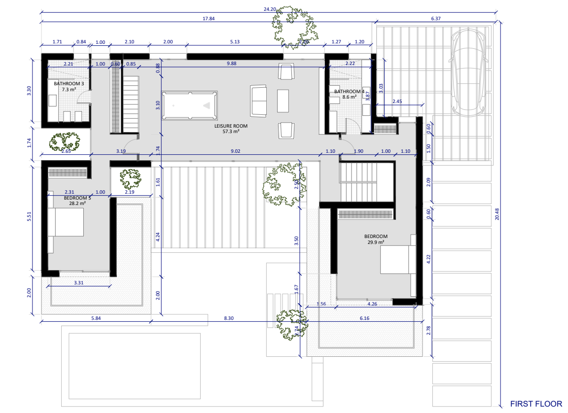 Floor plan for Luxury Villa ref 3695 for sale in Altaona Golf And Country Village Spain - Murcia Dreams