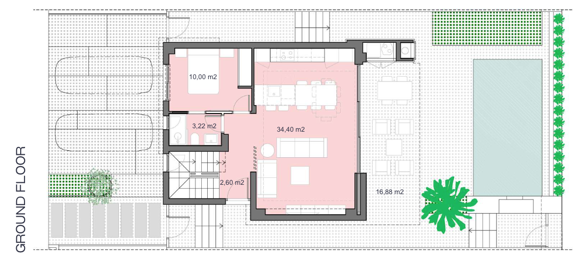 Plan piętra dla Villa ref 4280 dla sale w SANTA ROSALIA LAKE AND LIFE RESORT Hiszpania - Murcia Dreams