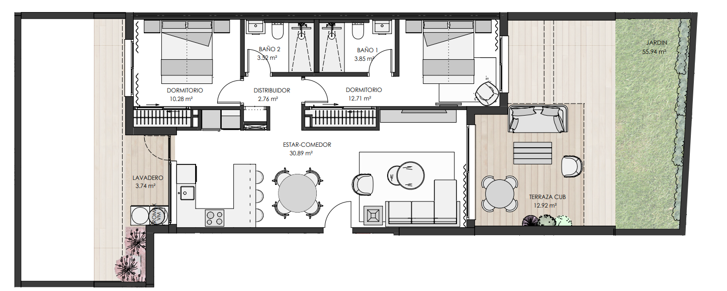 Floor plan for Apartment ref 4283 for sale in SANTA ROSALIA LAKE AND LIFE RESORT Spain - Murcia Dreams