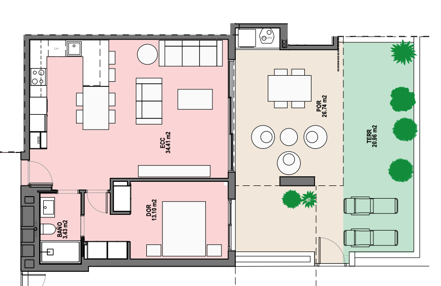 Plattegrond voor Apartment ref 4288 voor sale in SANTA ROSALIA LAKE AND LIFE RESORT Spanje - Murcia Dreams