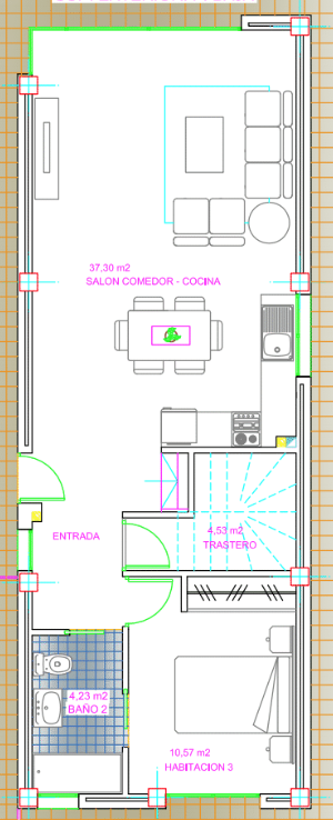 Plan piętra dla Villa ref 4290 dla sale w LOS ALCAZARES Hiszpania - Murcia Dreams