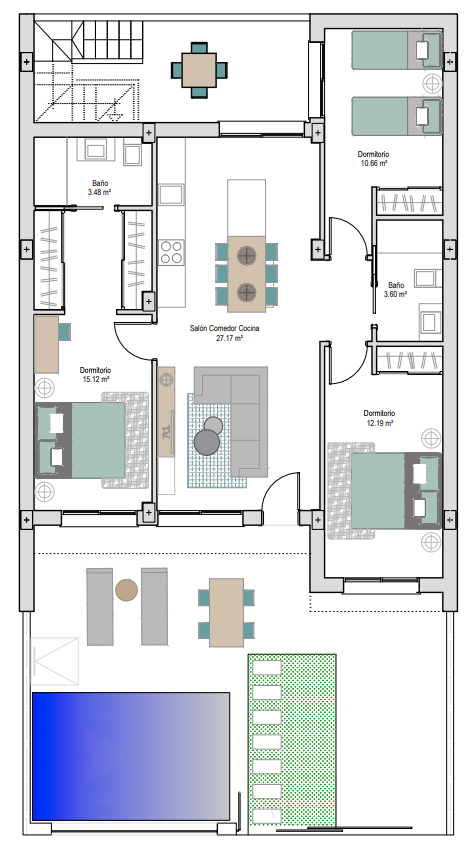 Plattegrond voor Villa ref 4291 voor sale in Dolores de Pacheco Spanje - Murcia Dreams