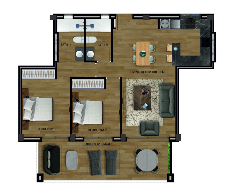 Floor plan for Apartment ref 4293 for sale in LOS ALCAZARES Spain - Murcia Dreams