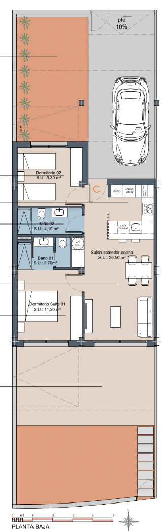 Floor plan for Apartment ref 4300 for sale in LOS ALCAZARES Spain - Murcia Dreams