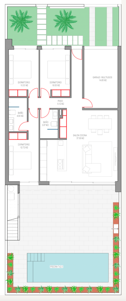 Grundriss für Villa ref 4070 für sale in LOS ALCAZARES Spanien - Murcia Dreams