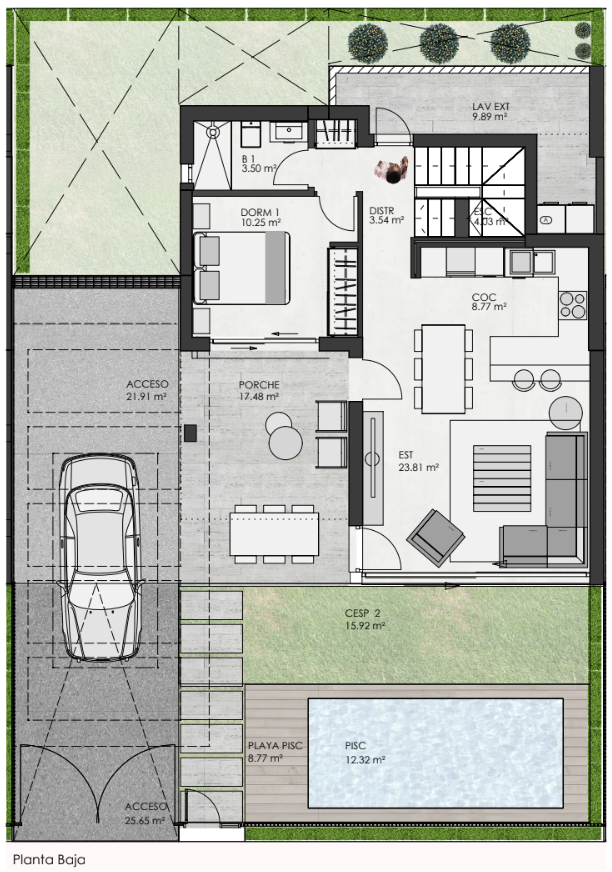 Plan piętra dla Villa ref 4305 dla sale w SANTA ROSALIA LAKE AND LIFE RESORT Hiszpania - Murcia Dreams