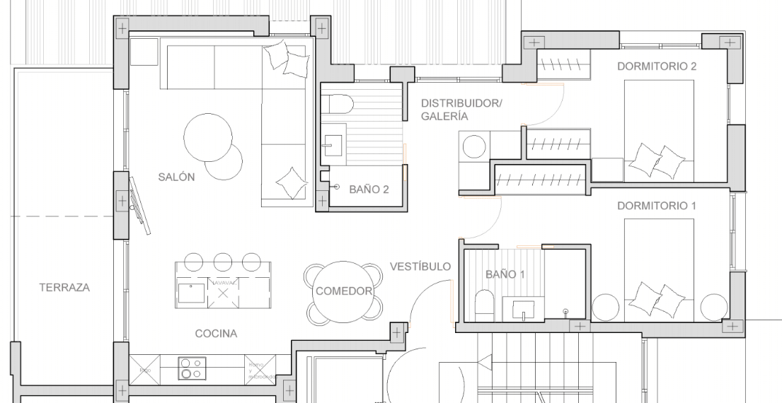 Plan piętra dla Apartment ref 3711 dla sale w Santa Rosalia Lake And Life Resort Hiszpania - Murcia Dreams