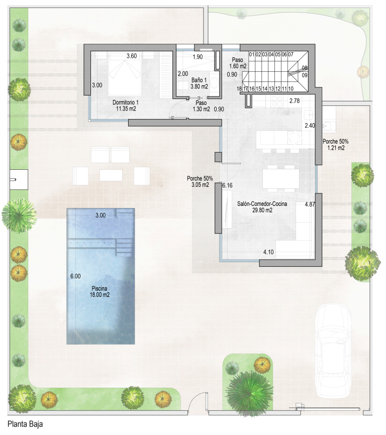 Plan piętra dla Luxury Villa ref 4002 dla sale w Santa Rosalía Hiszpania - Murcia Dreams