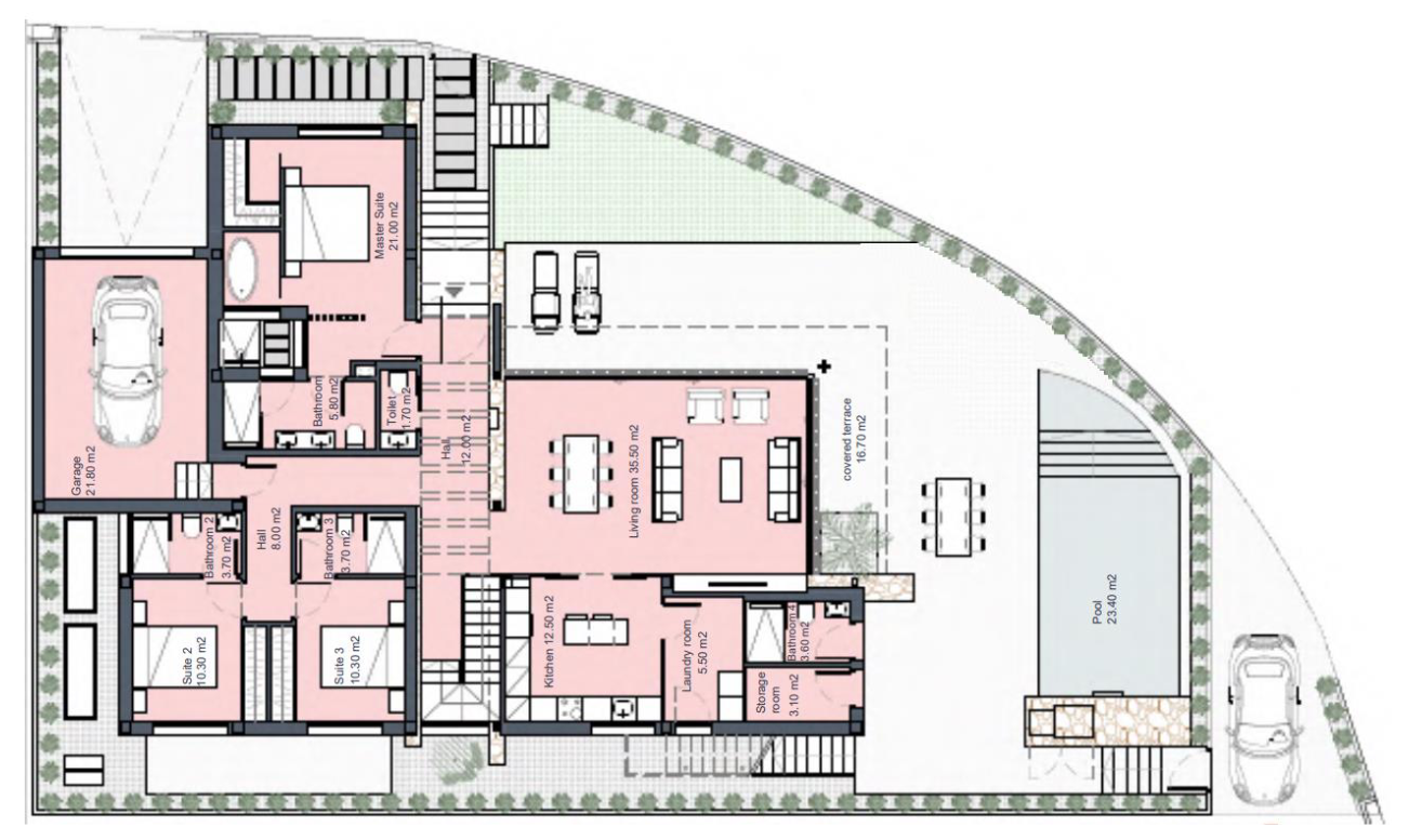 Grundriss für Villa ref 4308 für sale in SANTA ROSALIA LAKE AND LIFE RESORT Spanien - Murcia Dreams