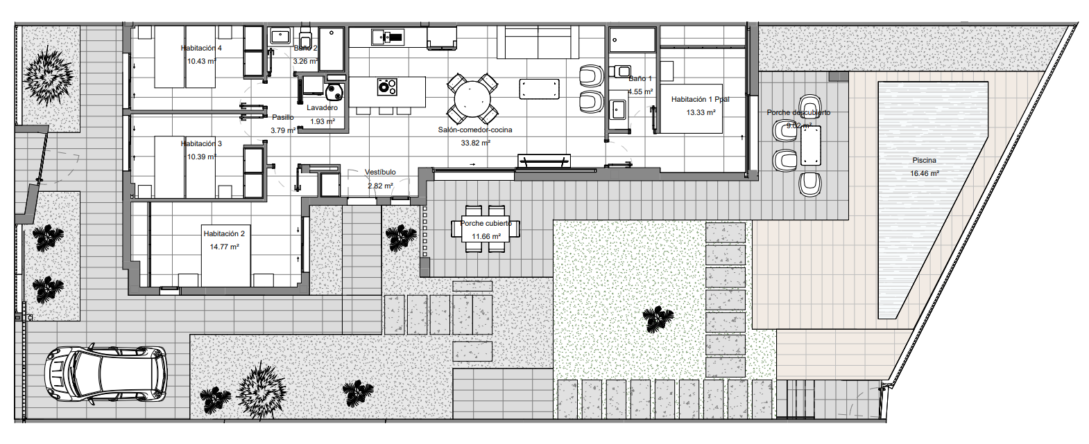 Plattegrond voor Villa ref 4309 voor sale in SANTIAGO DE LA RIBERA Spanje - Murcia Dreams