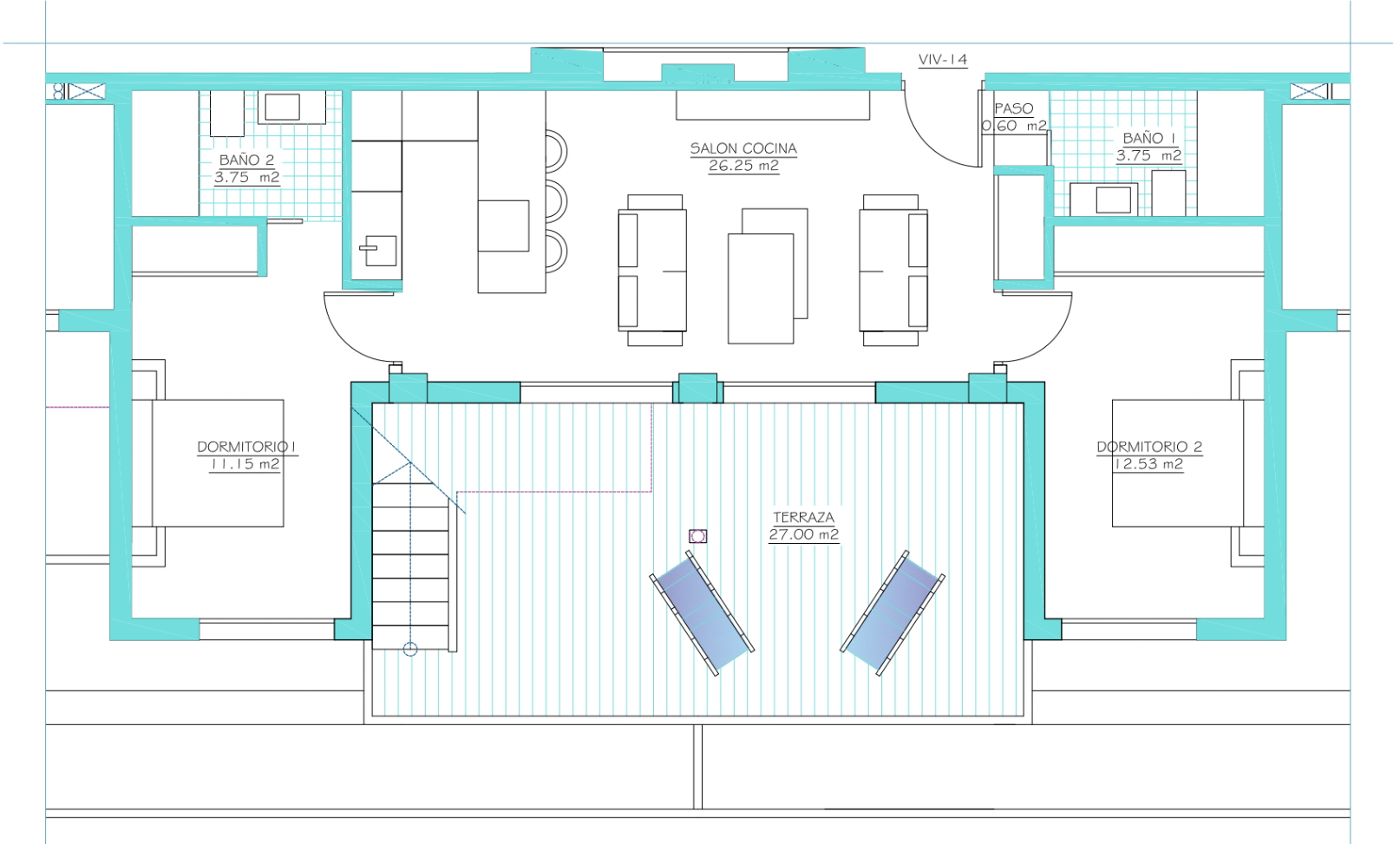 Plattegrond voor Apartment ref 4321 voor sale in SANTA ROSALIA LAKE AND LIFE RESORT Spanje - Murcia Dreams